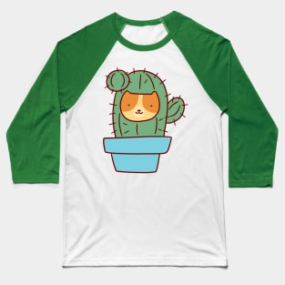 Cat Face Cactus Baseball T-Shirt